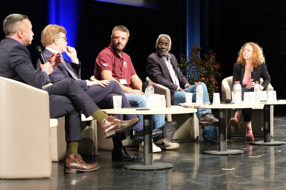 De gauche à droite  : François Purseigle, Marc Fesneau, Jean-Baptiste Gibert, Jonathan Ahovi et Elisabeth Hersand.